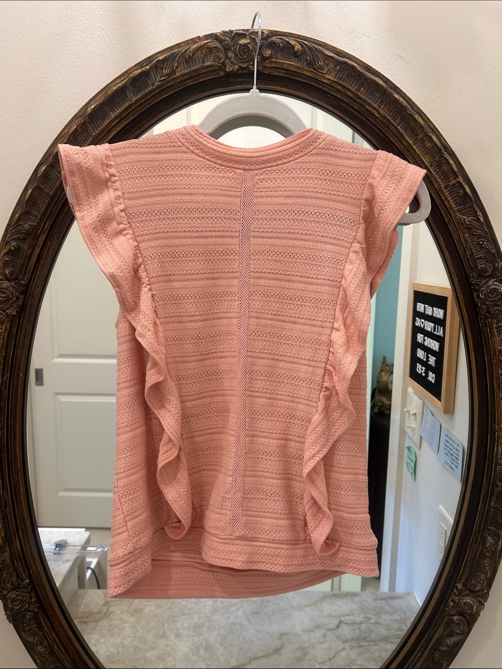 Jessica Simpson Blush Pink Ruffle Sleeve Knit Top